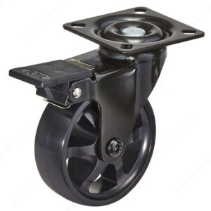 Richelieu Aluminum Single Wheel Design Caster - Black on Black