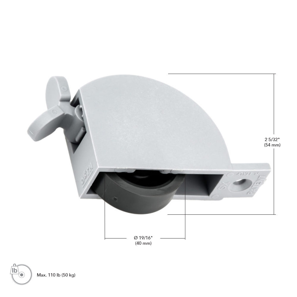 Richelieu SLIDE Left & Right Panel Caster with Break - 80954 - Image 2